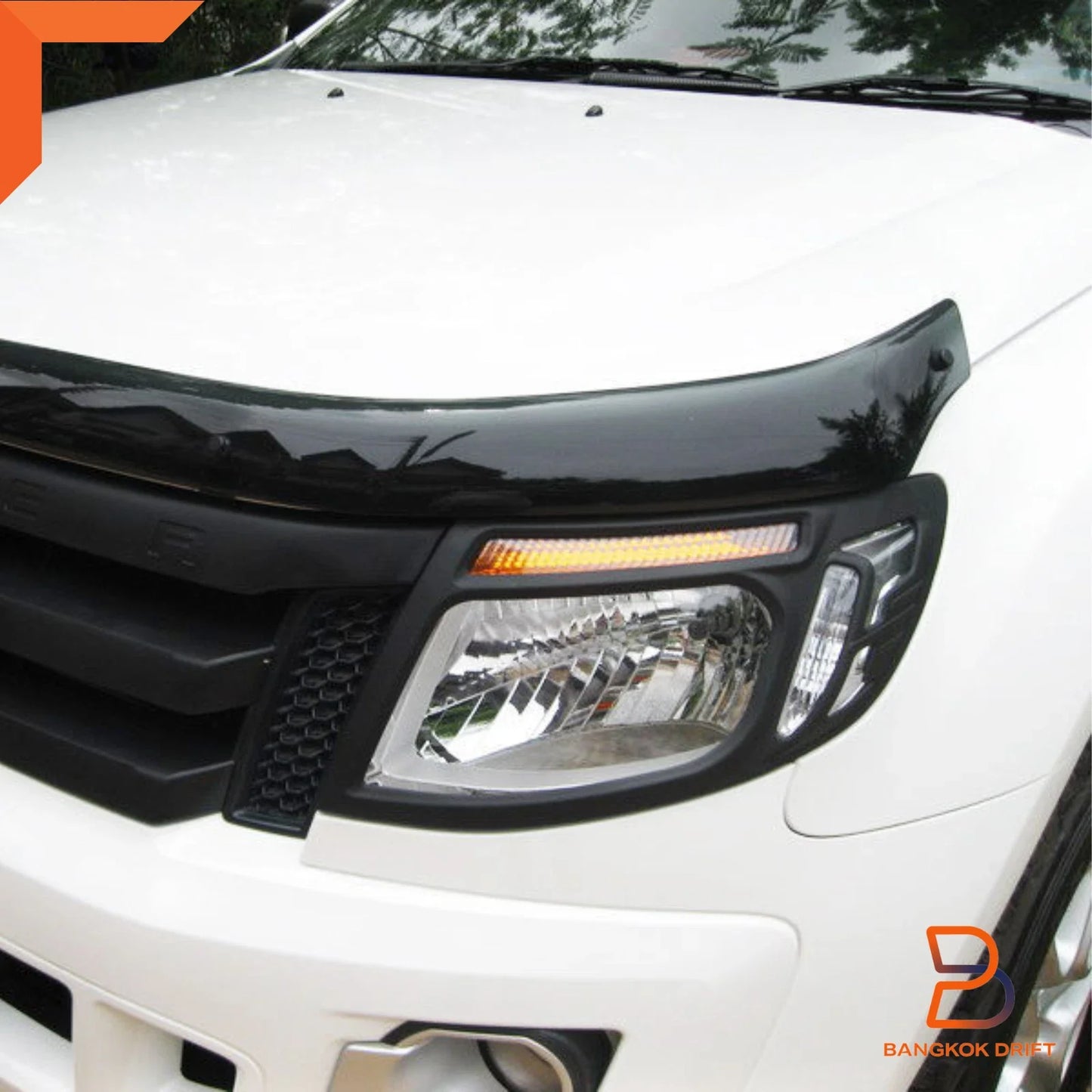 Matte Black Headlight Lamp Cover Trim for Ford Ranger UTE (2012-2015)