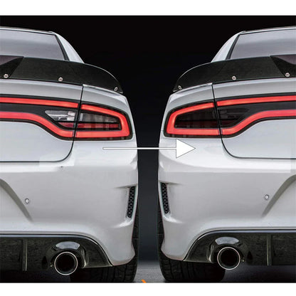 Smoked Rear Tail Light Overlays Vinyl Tint Sticker for 2015+ Dodge Charger