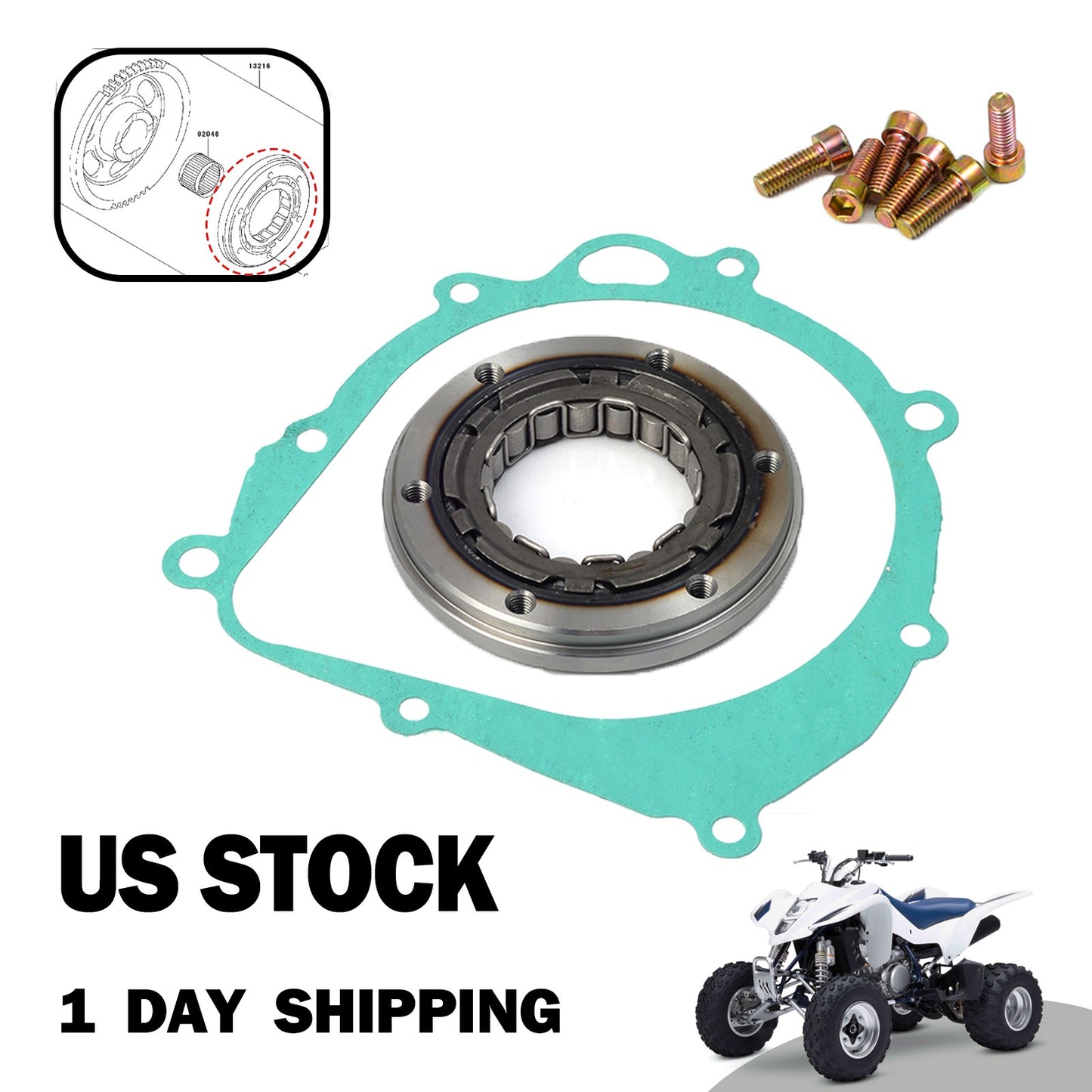 Starter Clutch & Gasket Bolts for Suzuki DRZ400 (2000–2015)