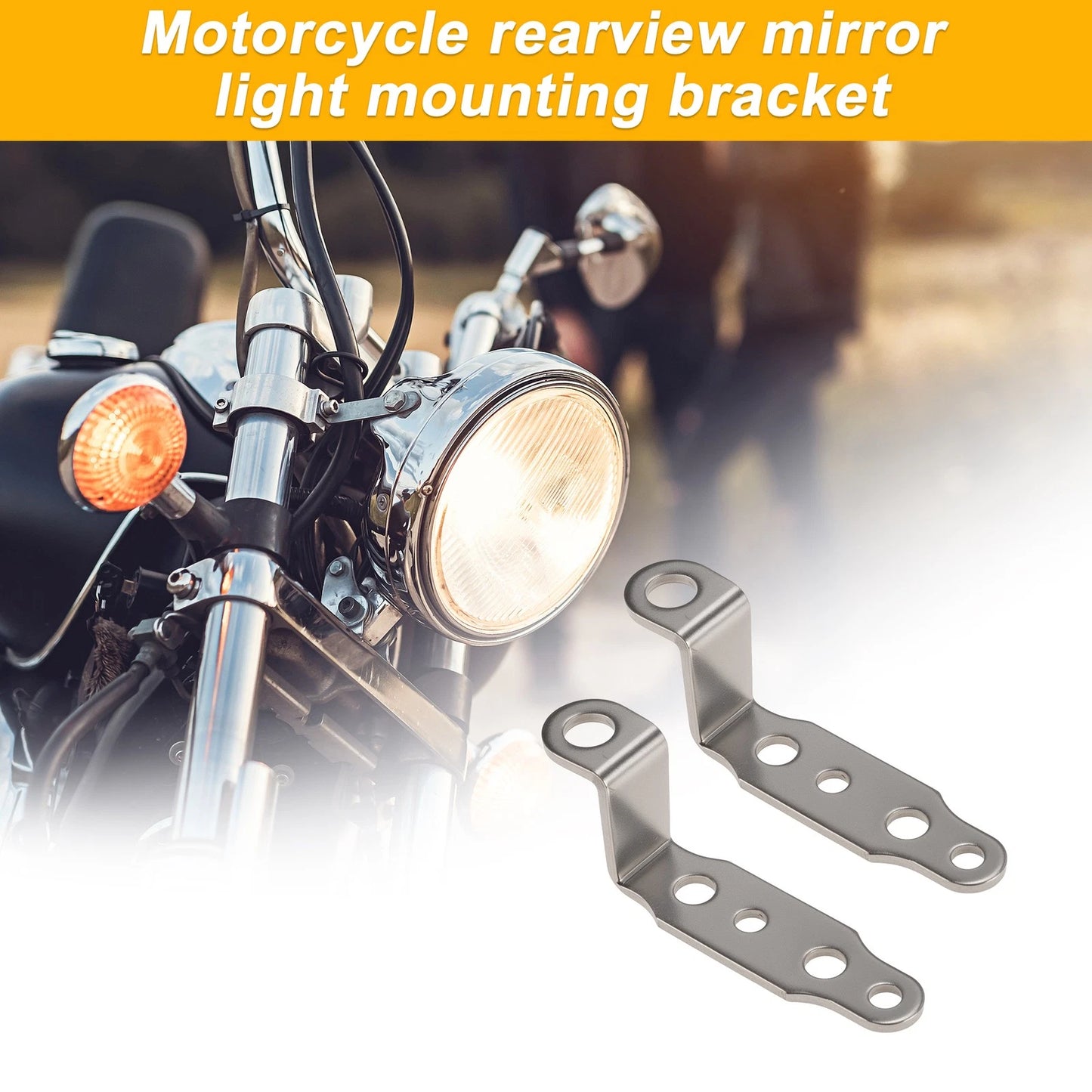 Light Bar Mounting Bracket for Motorcycle (Silver Tone)