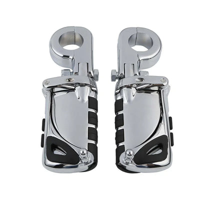 Chrome 1-1/4" Highway Bar Footpegs for Harley Touring & Softail