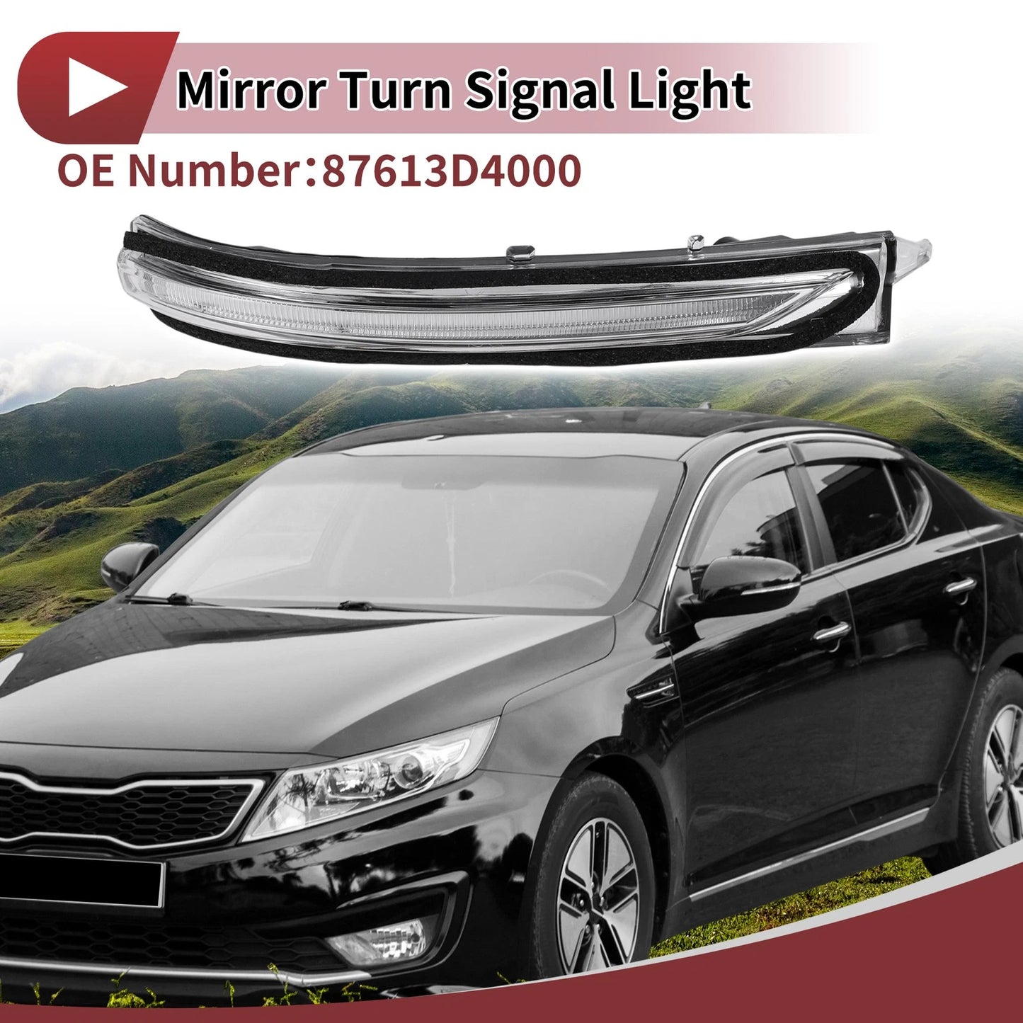 Front Left LED Mirror Turn Signal Light for Kia Optima (2017–2020) No. 87613D4000