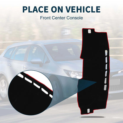 Dashboard Cover Mat for Toyota Corolla (2007–2012) Black Red 1 Set