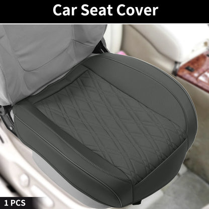 Bottom Seat Pad Cover for Car (1 Pc) - Gray Faux Leather Rhombus