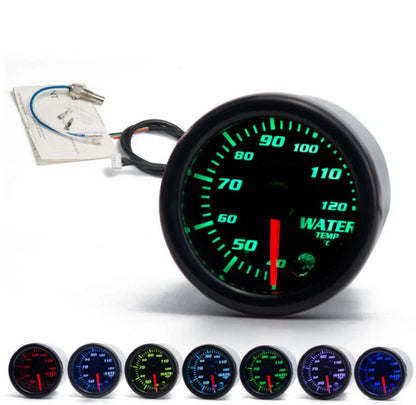 52mm Water Coolant Temperature Gauge with 7 Colors Backlight for Universal AU