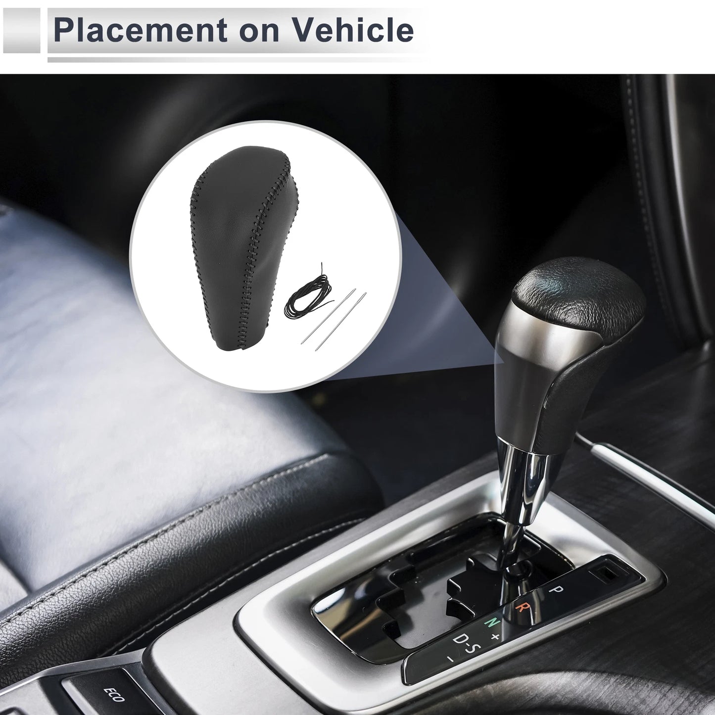 Gear Shift Knob Cover for Chevrolet Cruze (2011–2015) Black Faux Leather