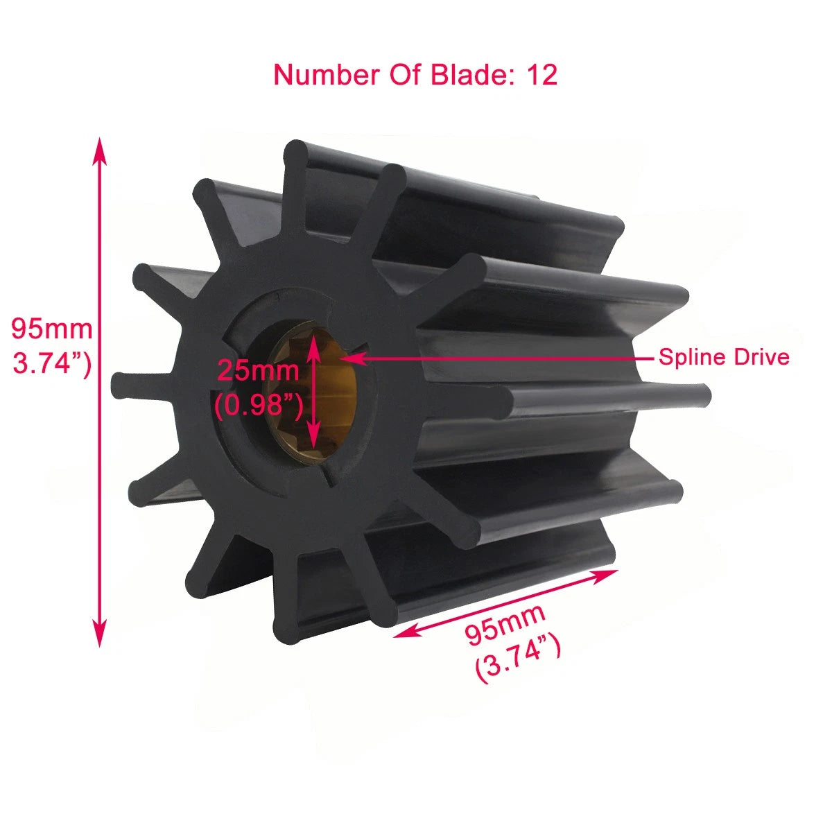 Set of 4 Flexible Impeller Sea Water Pumps for Volvo Penta