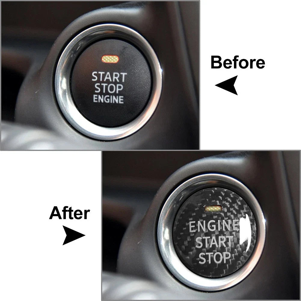 Carbon Fiber Red Start Stop Button Sticker for Mazda CX-3, CX-4, CX-5, CX-8, MX-5