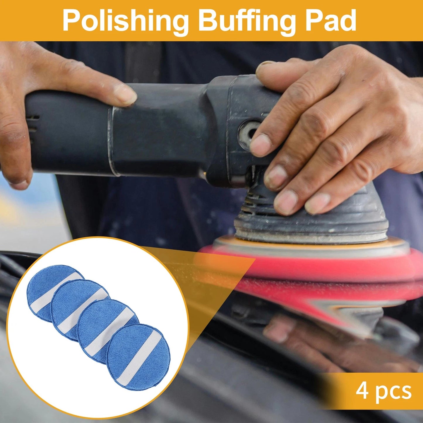 Set of 4 Polishing Buffing Pads for Auto (12.5cm)