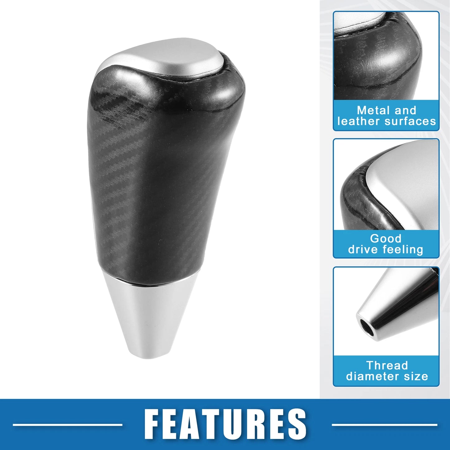 Gear Shift Knob for Toyota Land Cruiser (2016–2021) Black Silver Tone