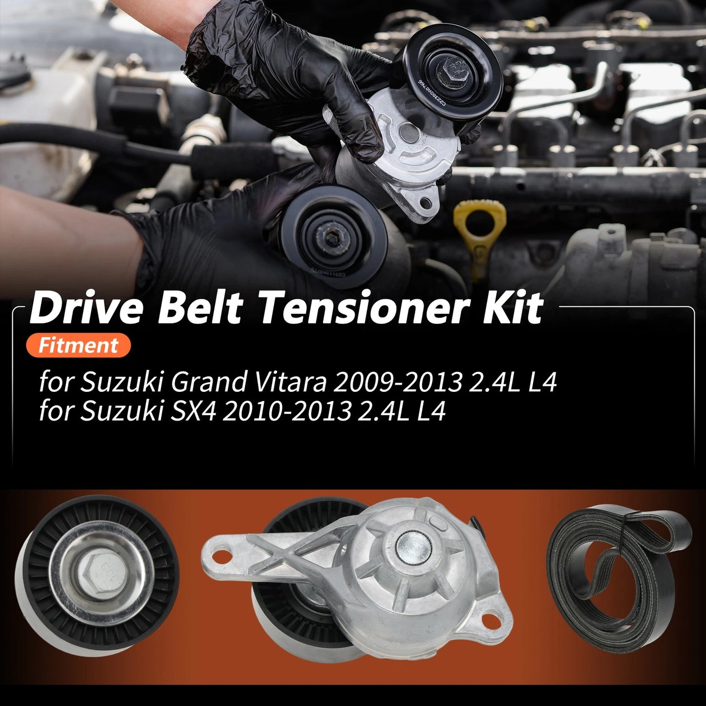 Drive Belt Tensioner Kit for Suzuki Grand Vitara (2009–2013) 2.4L L4 1754054L00