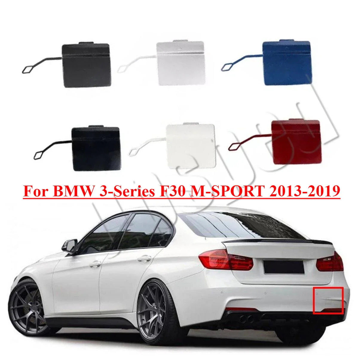 Tow Hook Eye Cover Cap Rear Bumper for BMW 3-Series F30 M-SPORT (2013-2019)