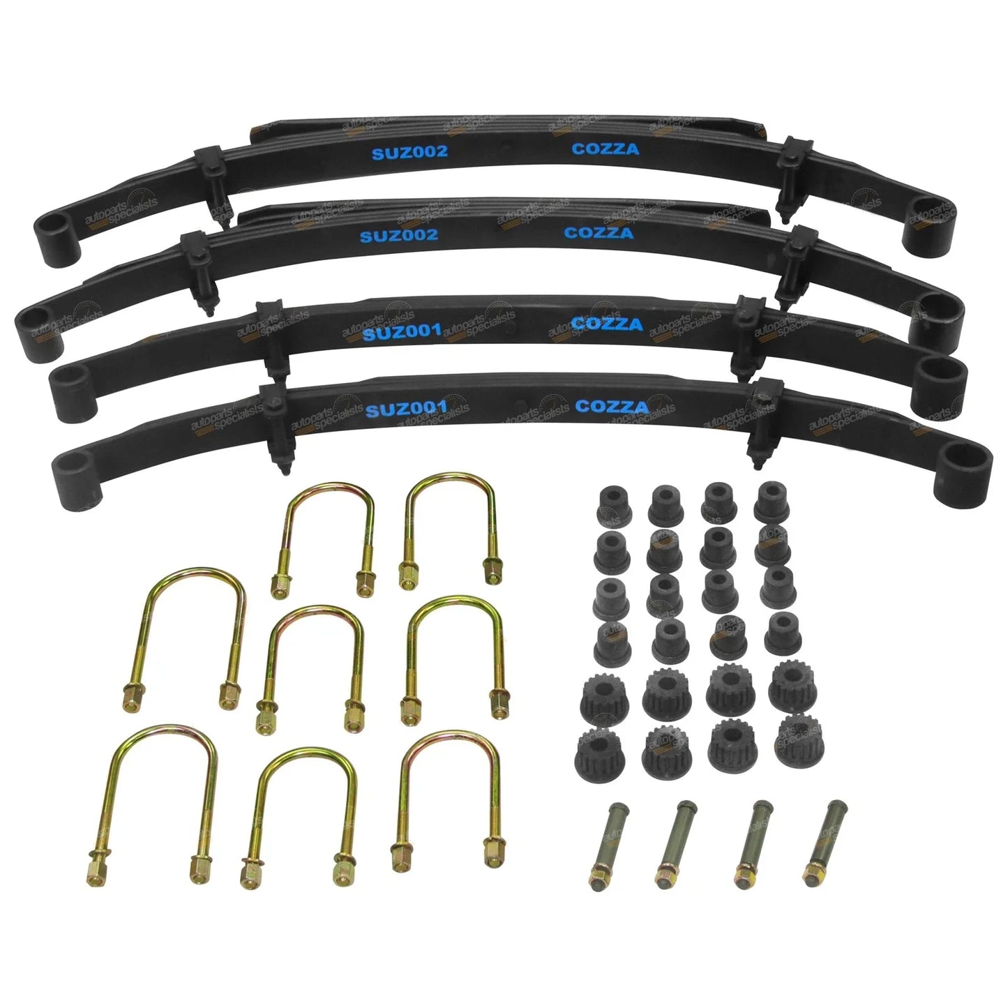 Set of 4 Bolts & Bushings 50mm Raised Leaf Springs for Suzuki Sierra LJ SJ