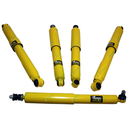 5pc Gas Front + Rear Shock Absorber + Steering Damper for Hilux 4x4 Leaf 83-97