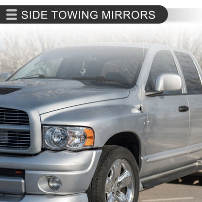 Tow Mirrors for Dodge Ram 1500 with Turn Signal Light Silver Tone 2 x