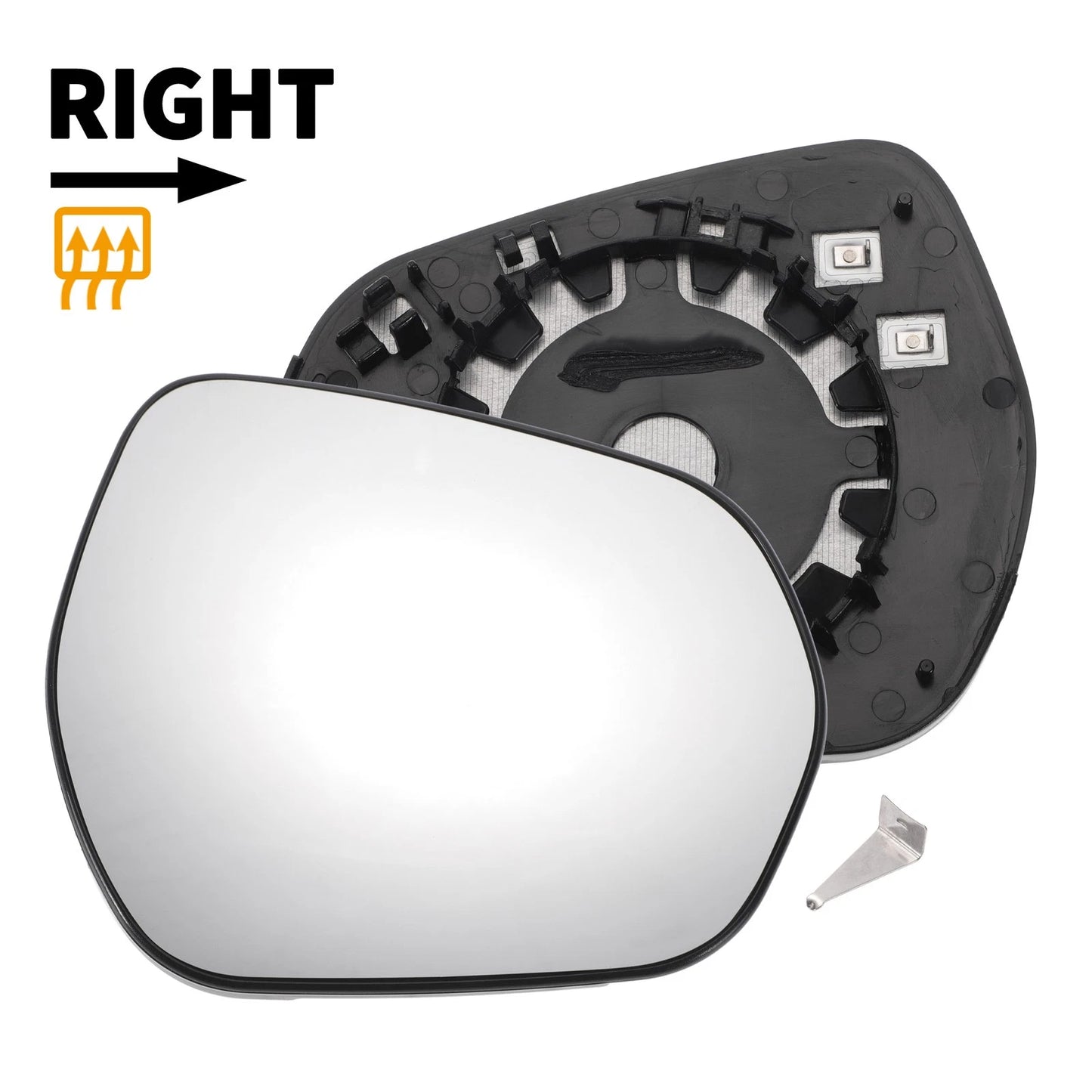 Right Side Heated Convex Mirror Glass for Ford Fiesta (2017–2023)