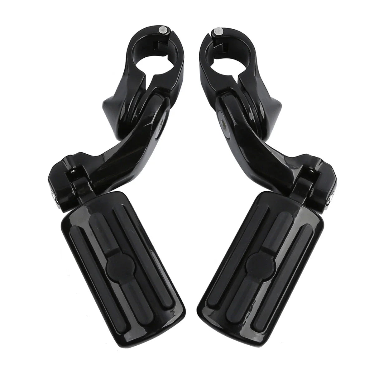1-1/4" Black Short Angled Highway Engine Guard Foot Pegs for Harley