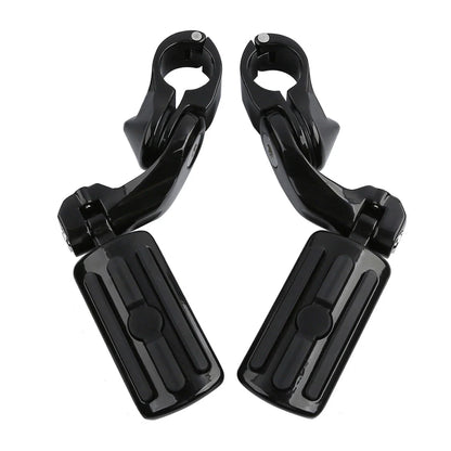1-1/4" Black Short Angled Highway Engine Guard Foot Pegs for Harley