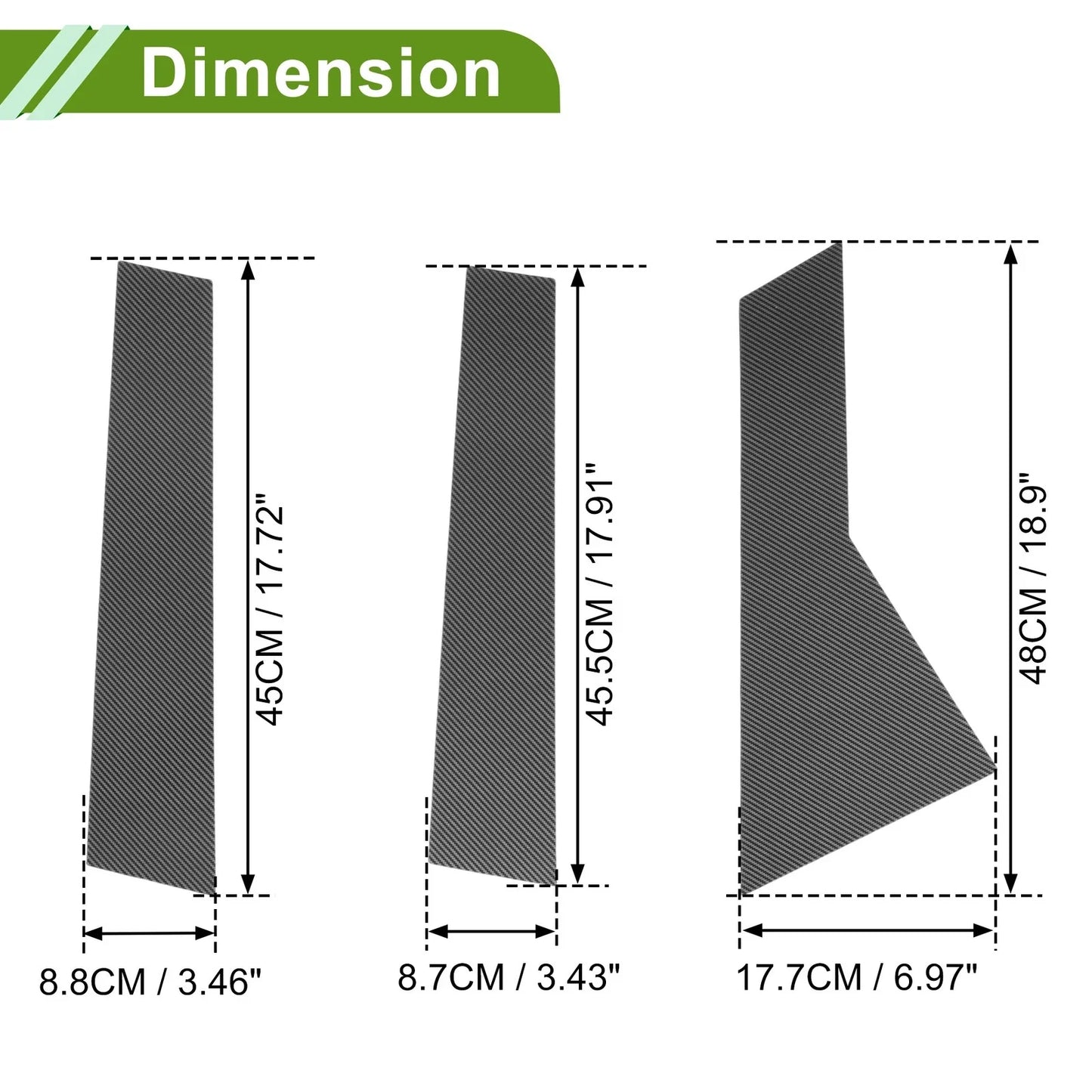 6 Pcs Carbon Fiber Pillar Window Trim for Chevy Captiva (2019-2024)