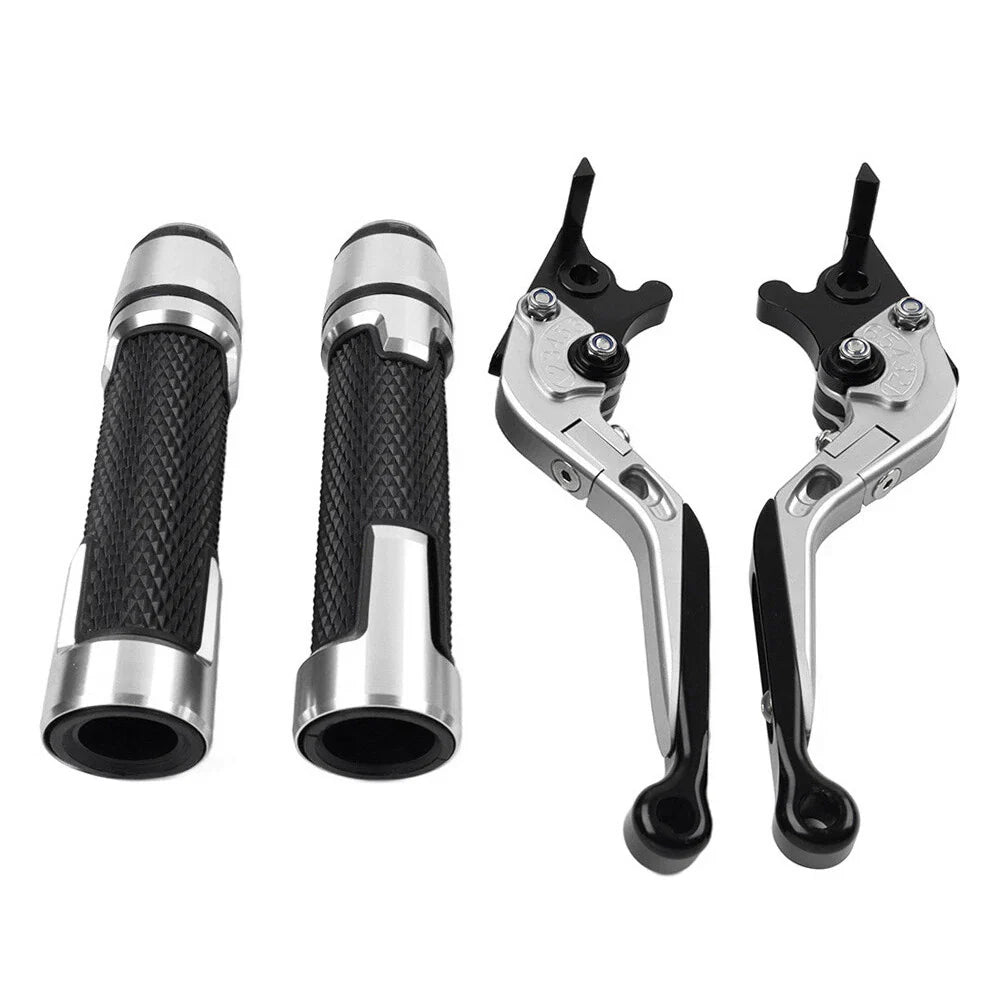 Silver Extendable Brake Clutch Levers & Handlebar Grips for Benelli BN302S