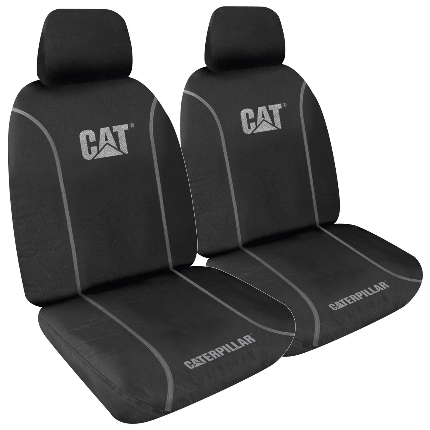 Set of 2 Heavy Duty Poly Canvas Front Seat Covers for Caterpillar (3 Year Warranty)