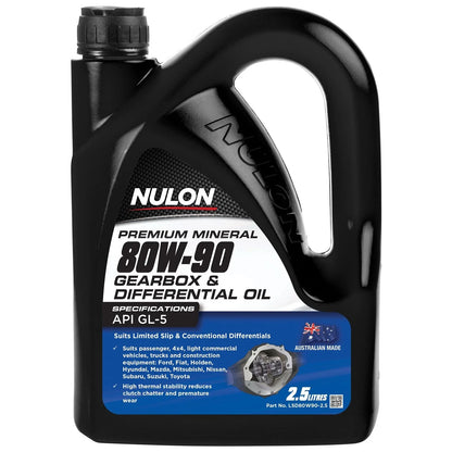 Nulon Premium Mineral 80W-90 Gearbox & Differential Oil 2.5