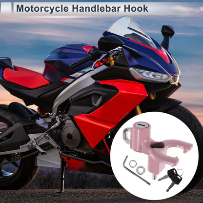 Set of 1 Double-Fork Metal Motorcycle Hanging Hook - Light Pink