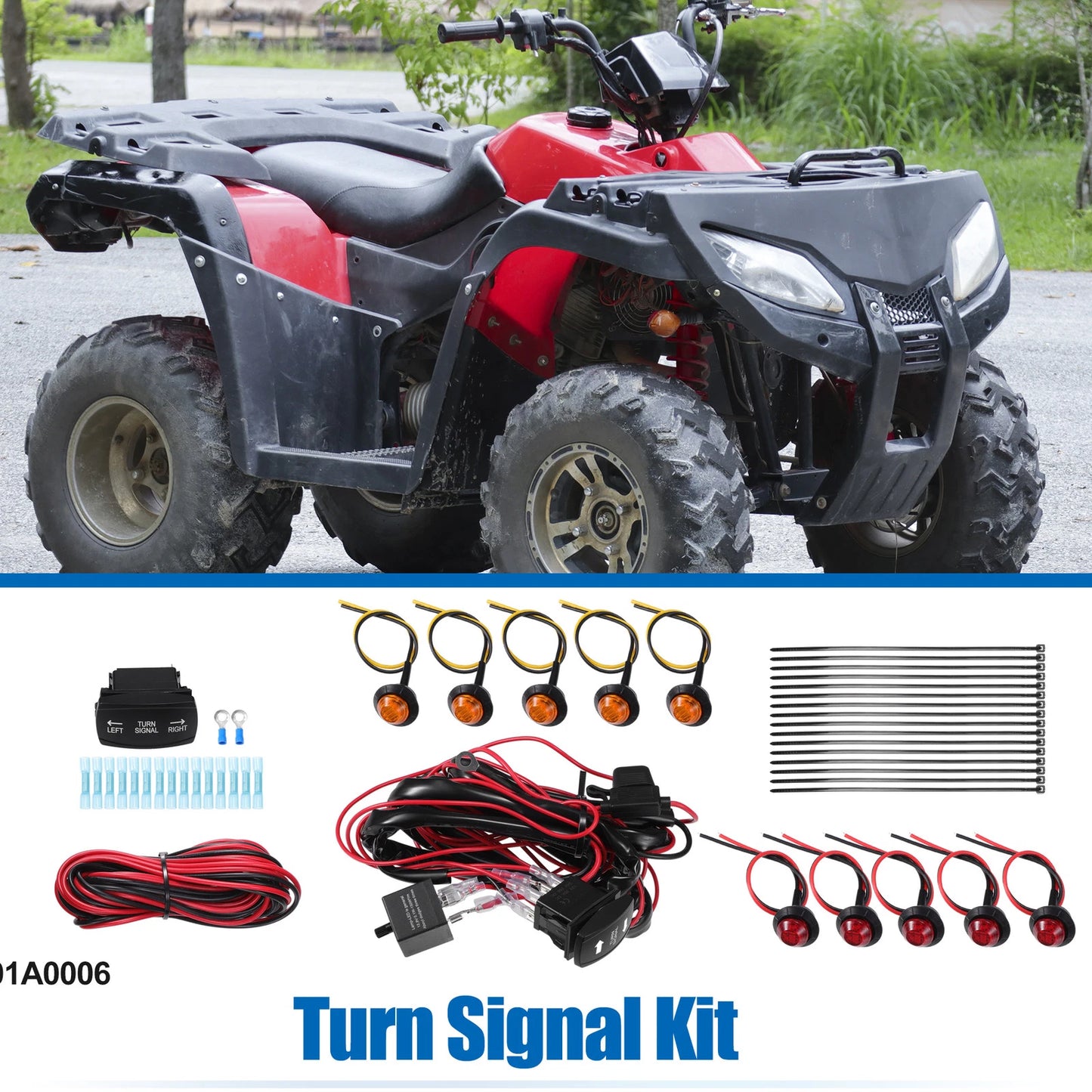 Set of 4 Black LED Turn Signal Kit for Polaris RZR Ranger Turbo