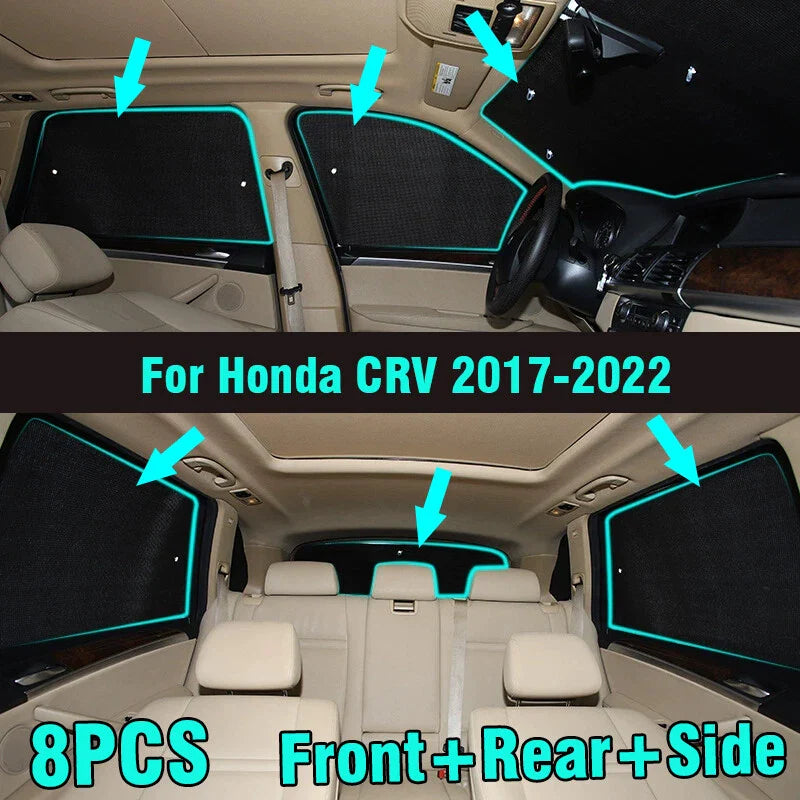 8X Front/Side/Rear Window Sunshade for Honda CR-V (2017–2022)