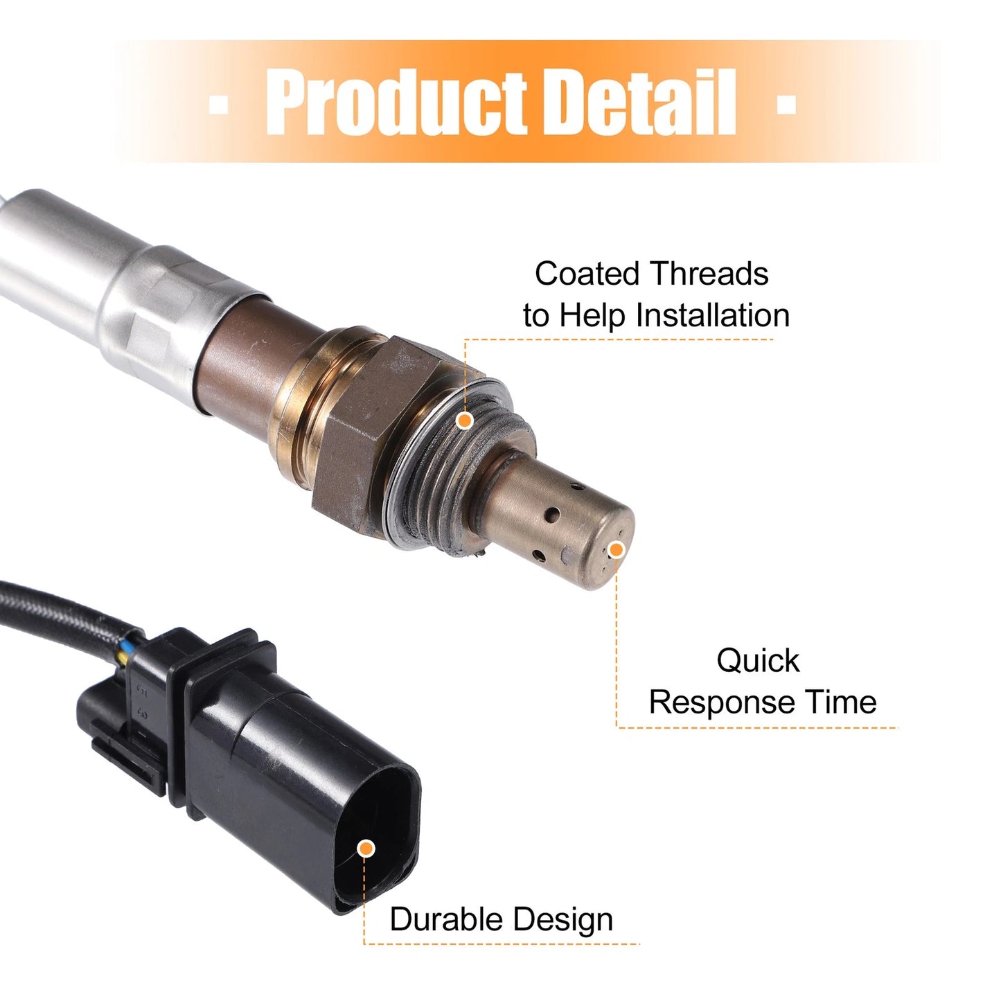 Front Oxygen Sensor for Seat Cordoba (2002) No. 036906262T Plastic Metal