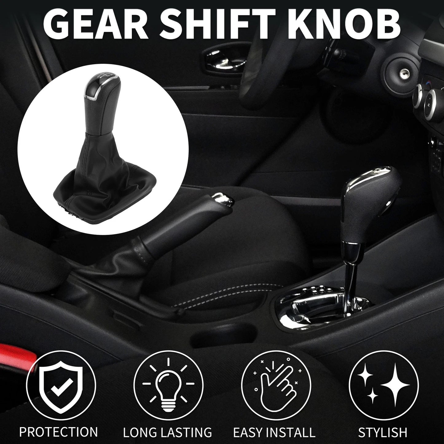5 Speed Gear Shift Knob with Cover for Skoda Fabia I (1999–2008)