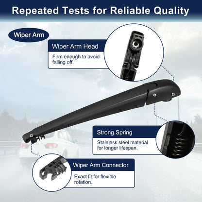 Rear Windshield Wiper Blade Arm Set for Jeep Cherokee KL (2014–2023)