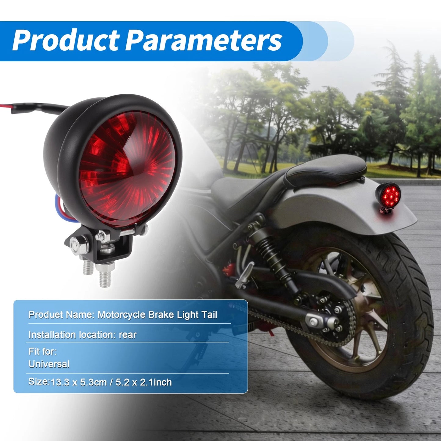 LED Motorcycle Tail Light Brake Turn Signal Universal Red Light