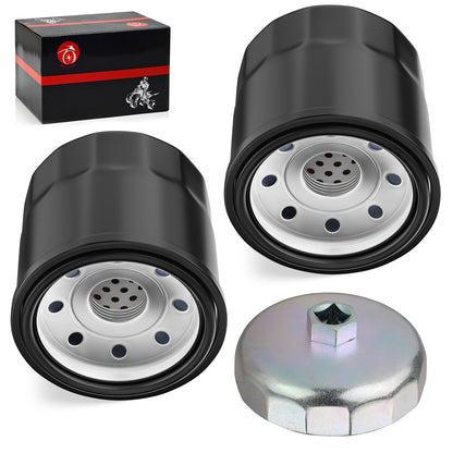 2 Oil Filters with Tool for Yamaha Grizzly YFM350-YFM700 (1998–2020)