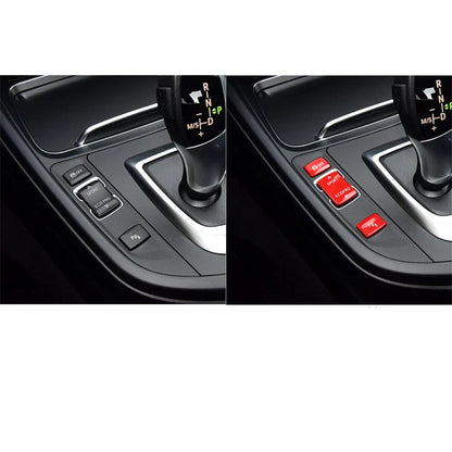 Red Gear Shift Panel Side Buttons Cover Trim for BMW 1 2 3 4 Series (2012-2020)