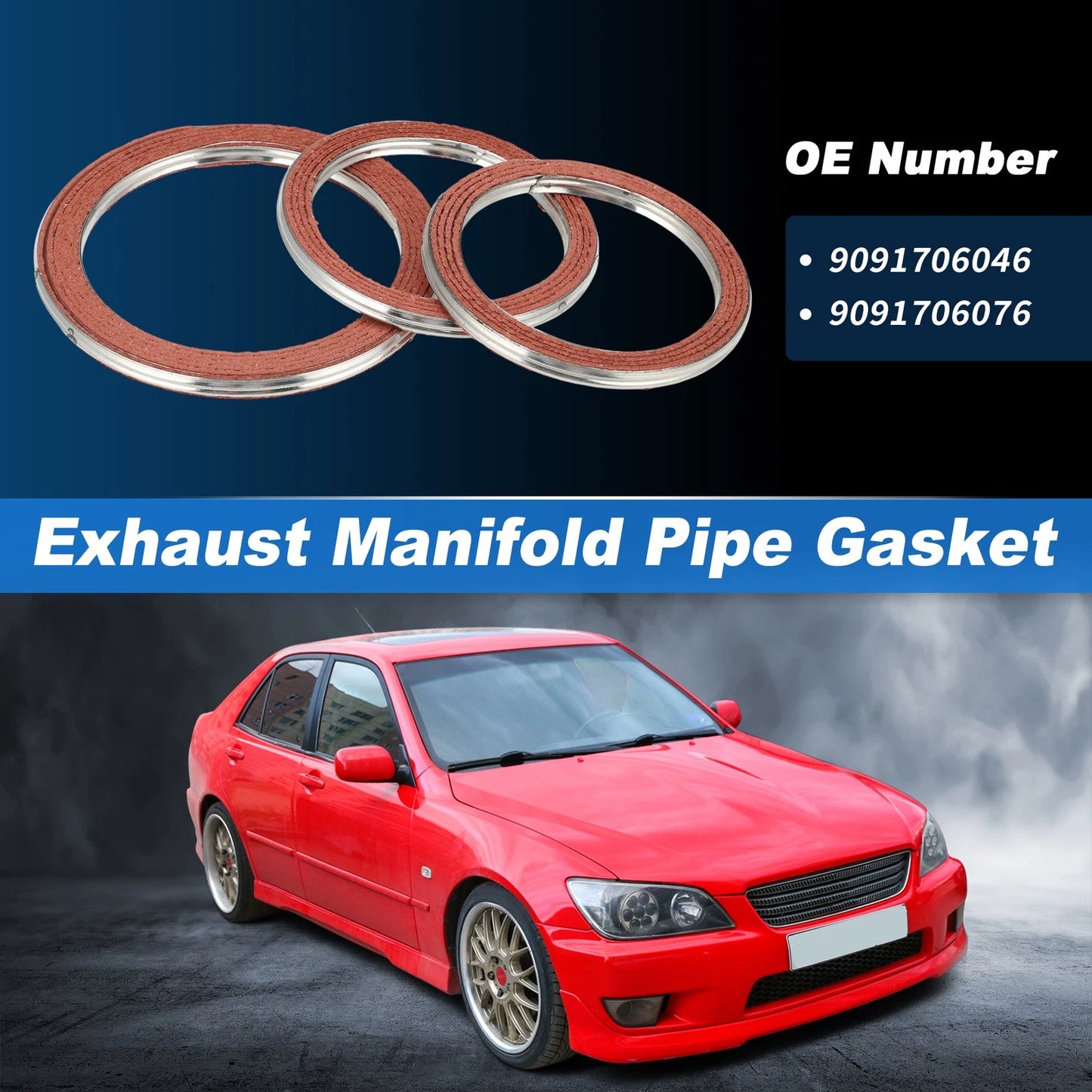 Exhaust Pipe Gasket Muffler Ring for Lexus IS300 (2001–2005) No. 9091706046