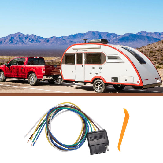 Set of 1 Vehicle 5 Way Flat Trailer Wiring Harness Female Plug Connector