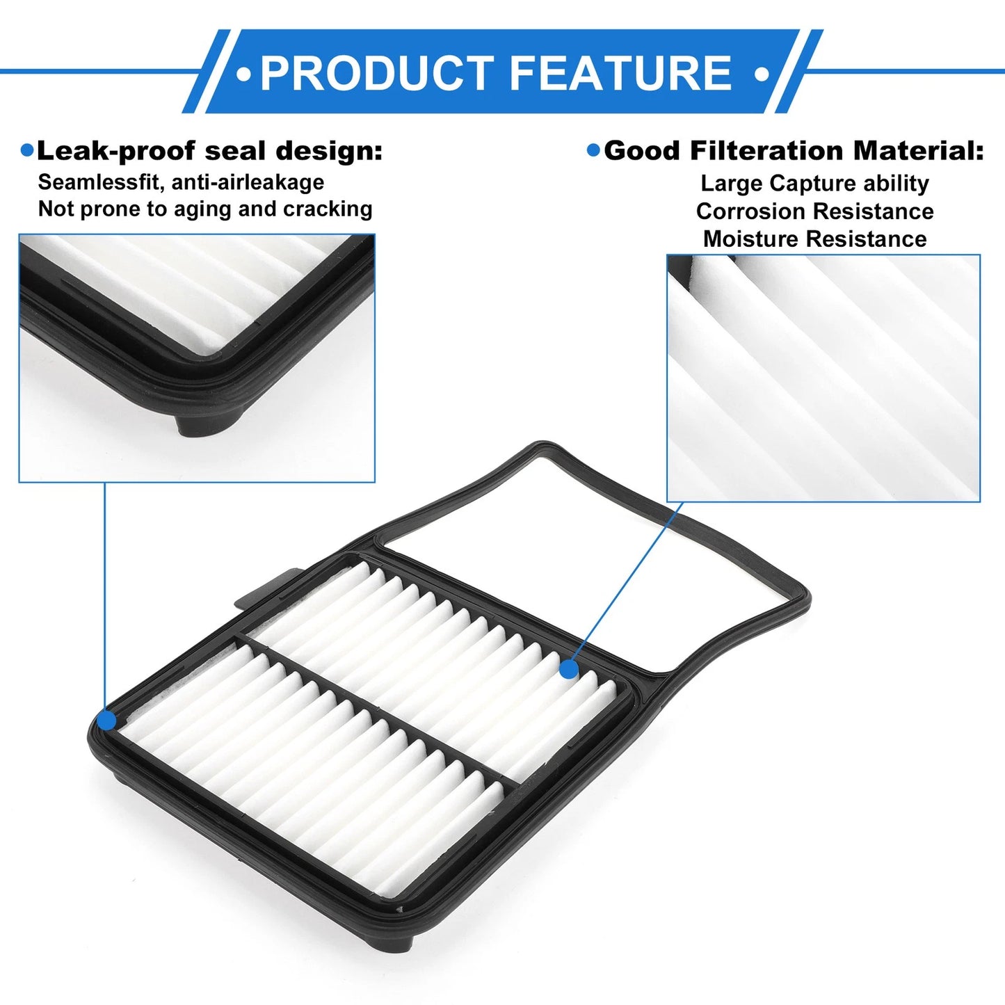 Car Engine Air Filter No. 17801-21040 for Toyota Prius 1.5L L4 (2004–2009)