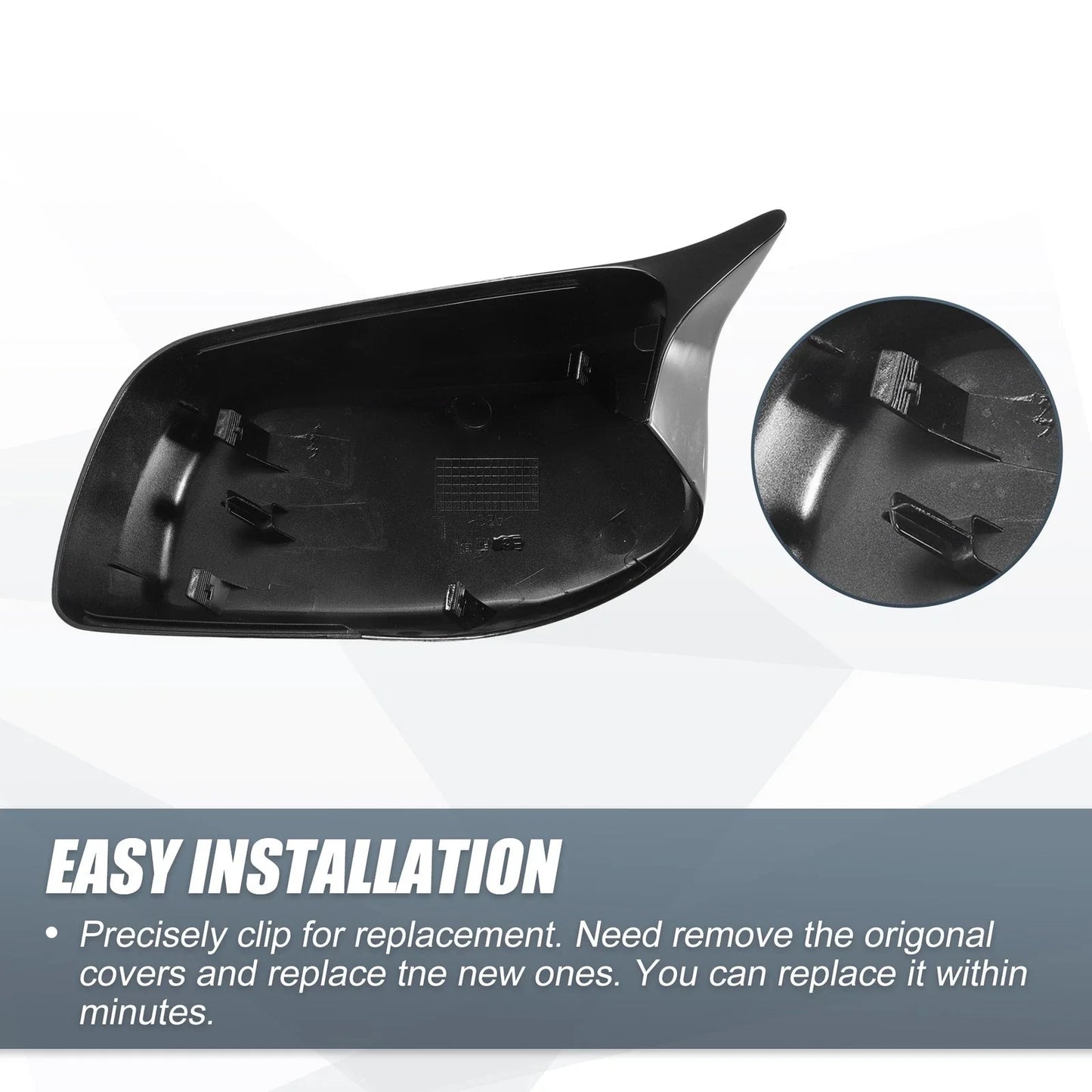 Gloss Black Rearview Mirror Cover Cap for BMW E60 E61 525i 530i 545i 550i 650i