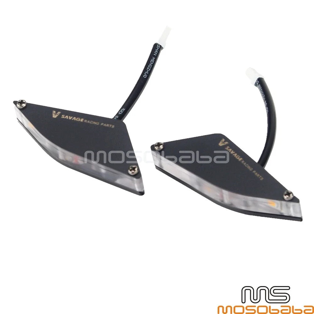 Black LED Turn Signal Mirror Blocks for DUCATI Panigale V4 V2 (2018-2021)