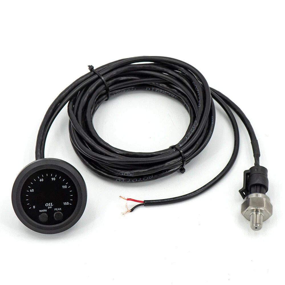 2" Red Digital LED Oil Pressure Gauge Meter for Car (0-150 PSI)