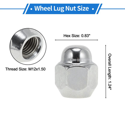 Set of 4 M12x1.5 Wheel Lug Nuts for Hyundai Accent (2007–2009) No. 52950M1000/91000201