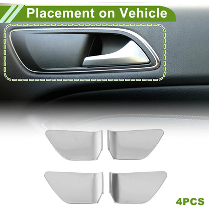Interior Door Handle Bowl Cover Trim for Nissan Rogue (2021–2025) Silver Tone