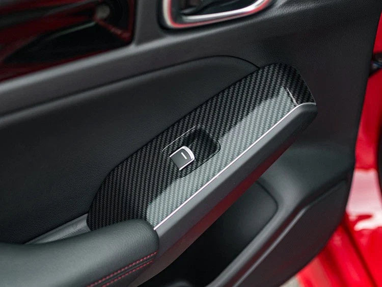 RHD Carbon Fiber Window Switch Panel Cover Trim for Honda Civic (2022–2024)
