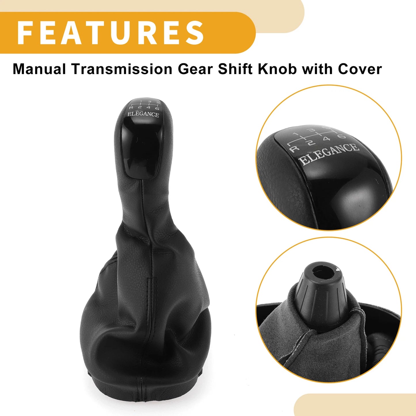 6 Speed Gear Shift Knob with Cover No.A2032674310 for Mercedes-Benz C-Class (2001–2007)