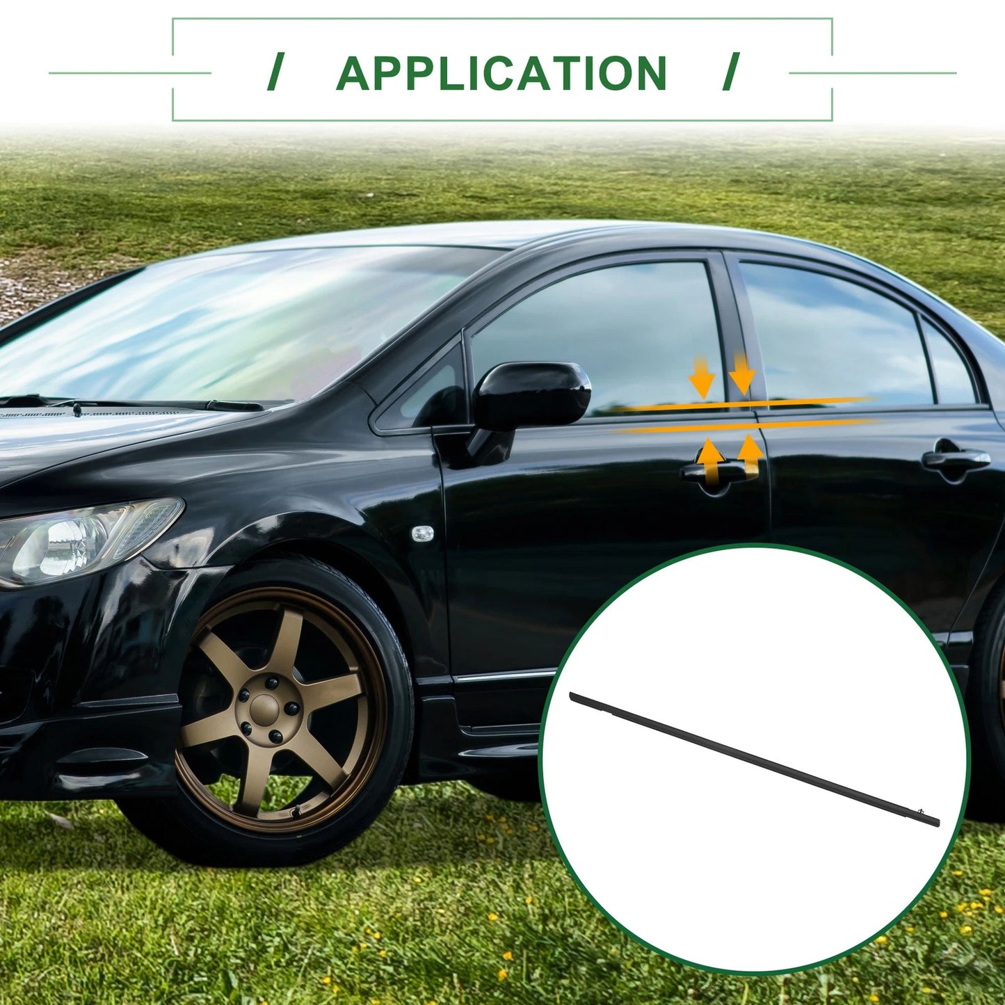 1pc Front Right Weatherstrip Window Seal No. 72410SNAA01 for Honda Civic (2006–2011)