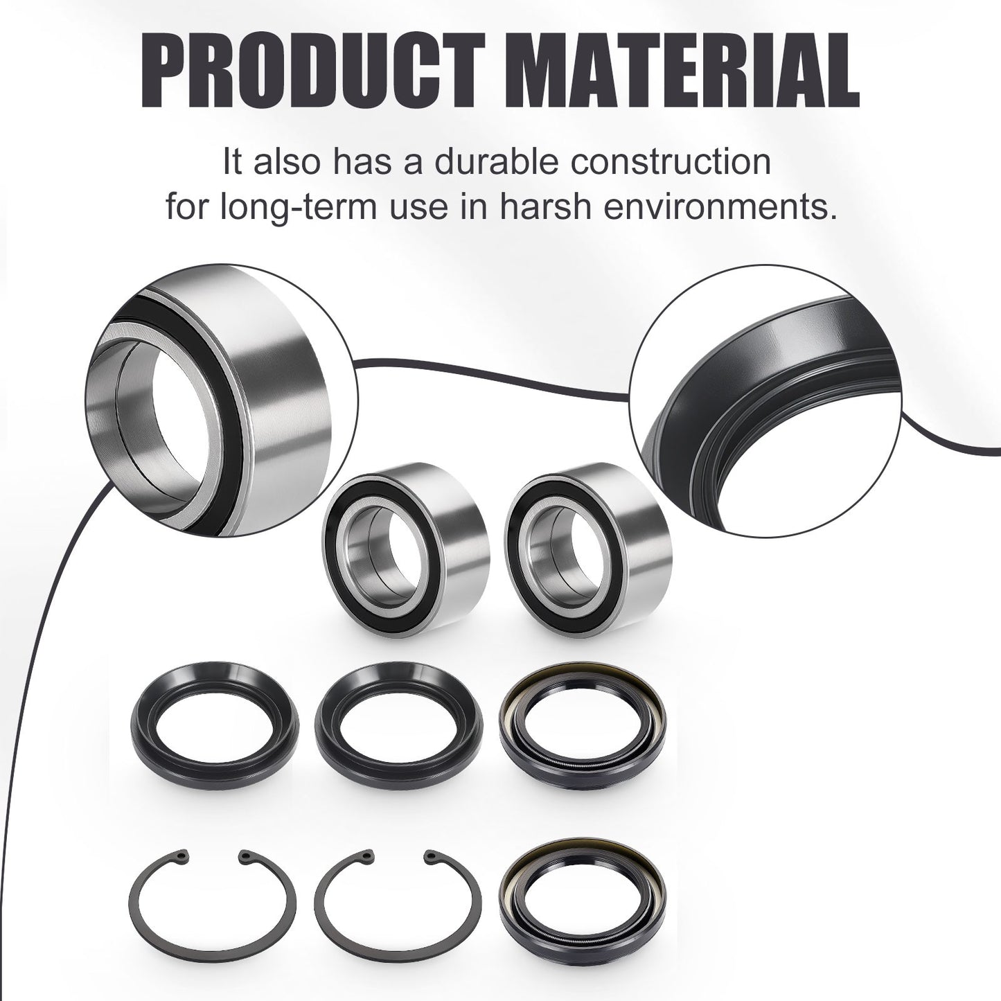 Rear Wheel Bearings & Seals Kit for Honda Rincon 650 TRX650FA/FGA (2003–2005)
