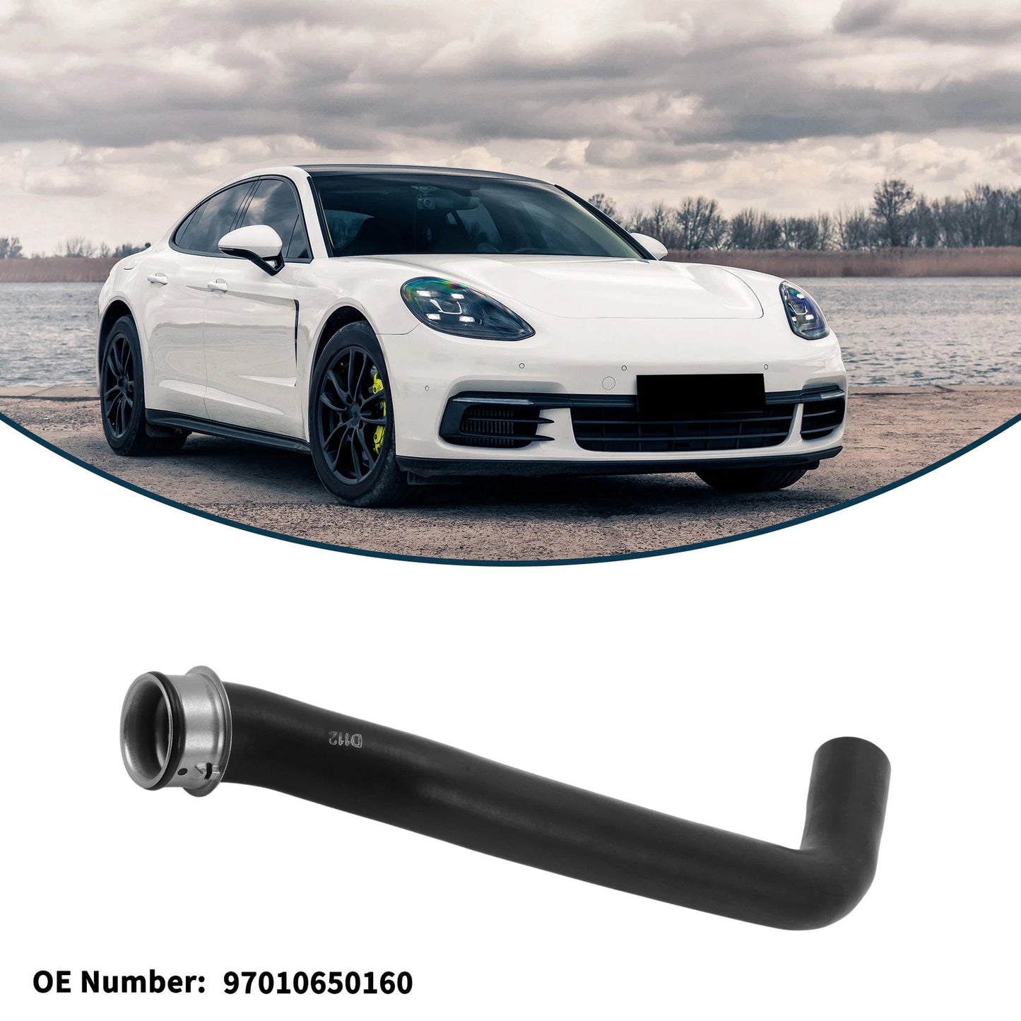 Radiator Hose for Porsche Panamera (2013–2016) No. 97010650160 Rubber