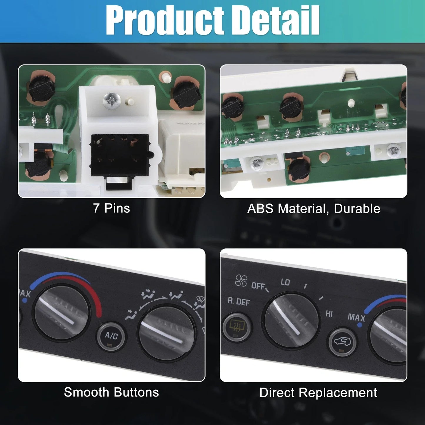 A/C Heater Climate Control Panel Switch for Chevy C1500, Tahoe & GMC K1500