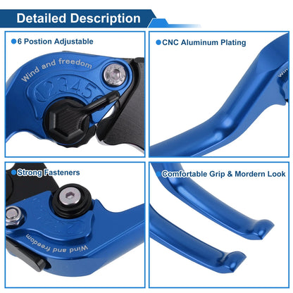 Adjustable Short Brake Clutch Lever Set for Honda Monkey 125 (2019–2024) Blue